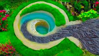 Build Underground Fish trap from Clay mud with green grass  OMGEasy Underground Catfishes pit trap [upl. by Epolulot]