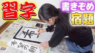 習字で書き初め冬休みの宿題で「希望の朝」を書いてみた結果【Japanese calligraphy】 [upl. by Pownall]