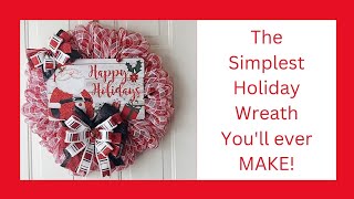 The Simplest Holiday Wreath Youll ever MakeEasy Wreath tutorial Simple [upl. by Doownyl916]