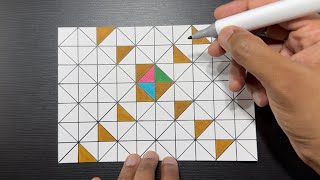 How Drawing Congruent Shapes by Combining Squares amp Right Triangles  Geometric  Easy Clever Steps [upl. by Yrruc101]