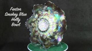 Fenton Smokey Blue Holly Bowl [upl. by Essilem350]