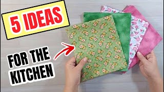 5 SEWING PROJECTS FOR THE KITCHEN  SEW IN 10 MINUTES [upl. by Hartwell]