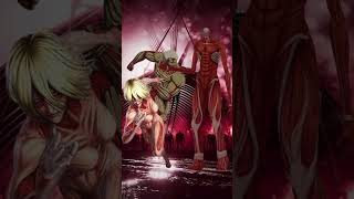 armored titan x female titan vs all titans shortanimesnk [upl. by Anaeed]