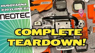 Complete Teardown Neotec NH8120 Husqvarna 3120 clone chainsaw [upl. by Steele364]