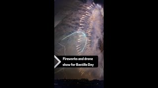 Fireworks and drone show for Bastille Day [upl. by Esoranna]