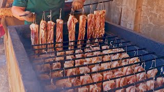 Amazing！Traditional Smoked Cured Pork Belly Cured Sausage Making  一天600條！煙燻臘肉 傳統臘腸製作 蒜苗炒臘肉 [upl. by Hubble632]