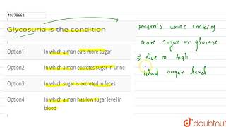 Glycosuria is the condition [upl. by Mauer822]