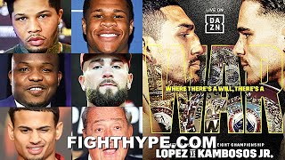 FIGHTERS amp EXPERTS PREDICT TEOFIMO LOPEZ VS GEORGE KAMBOSOS DAVIS HANEY BRADLEY PLANT amp MORE [upl. by Seppala]