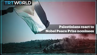 Palestinians react to controversial Nobel Peace Prize nominations [upl. by Farman]