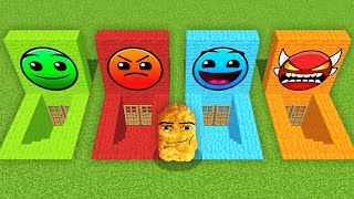 Which SECRET GEOMETRY DASH BASE Will The NUGGETS Gegagedigedagedago CHOOSE in Minecraft [upl. by Aserahs]