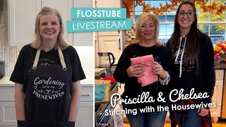 LIVE Dyeing Cross Stitch Fabric Using Rit Dye with Priscilla and Chelsea  FlossTube [upl. by Ilohcin]