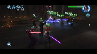 Palpatine Mara Jade Starkiller vs Kelleran Beq Kelleran cron 5v5 SWGOH 59 banners [upl. by Alviani825]