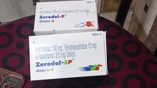 Zerodol SP Aceclofenac100mg serratiopeptidase 15mg and paracetamol 325 mgshots [upl. by Fafa]