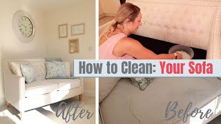 How to Clean your Sofa Like New  Fabric Sofa  Deep Clean with me [upl. by Finnegan]