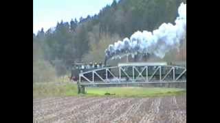 Dampfzug der DBK auf KBS 785 GaildorfWest  Untergröningen am 11121999 bei GaildorfUnterrot [upl. by Torry]