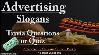 Advertising Slogans  Trivia amp Quiz – 5 [upl. by Yance]