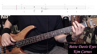 Bette Davis Eyes by Kim Carnes  Bass Cover with Tabs PlayAlong [upl. by Honig]