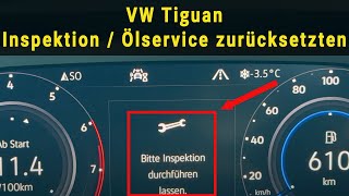 VW Tiguan Service zurücksetzten  Inspektion und Ölwechsel reset  Volldigitales Kombiinstrument [upl. by Fletch407]