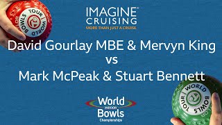 World Indoor Bowls Championship 2024 David Gourlay MBE amp Mervyn King vs Mark McPeak amp Stuart Benn… [upl. by Otrebtuc]