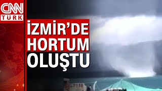 İzmirde hortum paniği kamerada [upl. by Ardnad]