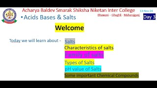 Acids Bases amp Salts  Class 10 Day 3 [upl. by Schacker]