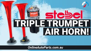 Triple 3 Trumpet Car Air Horn Kit 12 volt Set Italian Design Stebel with Relay [upl. by Yxor]