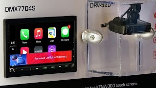 Kenwood DMX7704S Double DIN with DRVN520 Dash Cam Link  CES 2017 [upl. by Aihsetan11]