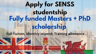 SENSS ESRC fully funded Scholarship for Masters  PhD in the UK [upl. by Htomit]