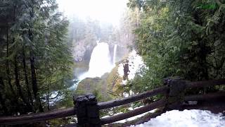 Virtual Hike Snow Forest River  Koosah Falls to Sahalie Falls [upl. by Otcefrep]