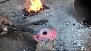 how to make silver handle knife from a blade cutter blacksmith [upl. by Lenox]