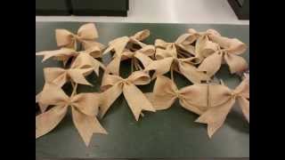 How To Make A Bunch Of Burlap Bows Fast amp Easy [upl. by Nikolas]