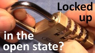 picking 271 ABUS 16540 Open shackle decoding a 4 wheel combination padlock locked up open state [upl. by Enorel132]