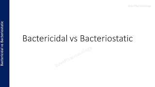 Bactericidal vs Bacteriostatic Drugs  Definition  Concept [upl. by Odawa611]