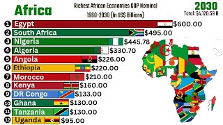 Richest Economies In Africa GDP Nominal SINCE 19602030 [upl. by Eeleak814]