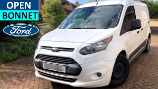 How to open Bonnet on Ford Transit Connect  How to open Hood on Ford Transit Connect [upl. by Rosenbaum]