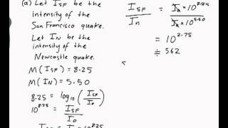 EXAMPLE Using logarithms to measure the Richter scale [upl. by Faxan]