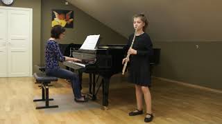 JJ Quantz Flute Concerto in gminor 1 mov Krivorotova Elena 11 yo [upl. by Aihsoek]