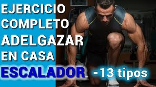 El Escalador  Ejercicio en casa para adelgazar 13 variantes sin material [upl. by Auqined389]