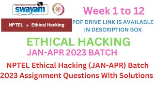 NPTEL Ethical Hacking JANAPR Previous year assignments with pdf solution2023 [upl. by Dickinson170]