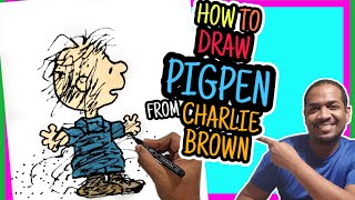 Drawing Pigpen From Charlie Brown  Peanuts [upl. by Yarased]