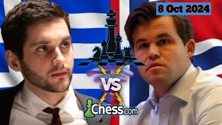 Nikolas Theodorus vs Magnus Charlsen 8 oktober 2024chesscom [upl. by Occer]