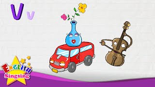 V is for Van Vase Violin  Letter V  Alphabet Song  Learning English for kids [upl. by Gratia]