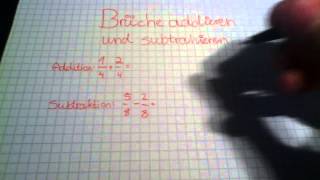 Brüche addieren und subtrahieren  Mathematische Brüche addieren [upl. by Franklin]