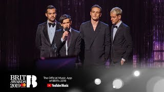 The 1975 win British Group  The BRIT Awards 2019 [upl. by Worrell]