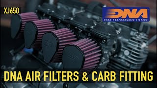 XJ650 Build Part 25  DNA Air Filters  Carb install [upl. by Eenej]