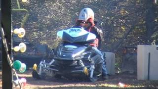 4 Stroke vs 2 Stroke Jiacobbes Outlaw Snowmobile Grass Drags Choice One Motorsports Ontario NY [upl. by Mcgean]