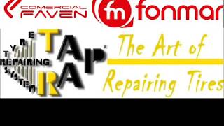 Reparación neumatico industrial sistema Tap Rap Repair wheel earthmover system FONMAR by TAP RAP [upl. by Dagall]