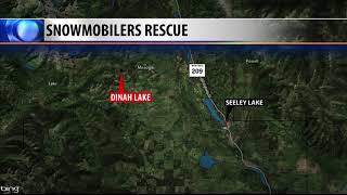 Stranded snowmobilers rescued early Monday near Seeley Lake [upl. by Odnanreh899]