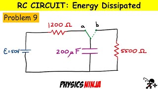 RC Circuits  Problem 9  Energy dissipated during discharge [upl. by Ameer]