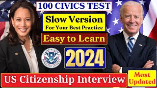 2024 EASY Answer USCIS Official 100 Civics Questions amp Answers for US Citizenship Interview 2024 [upl. by Linc259]